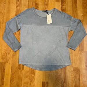 NWT Tempo Paris Chsmbray Long Sleeve Top Sparkle Trim Details sz Small